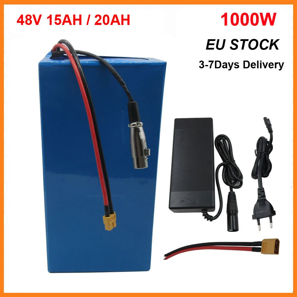 

48V 15AH 20AH 30AH Lithium ion Ebike Scooter 18650 Battery Pack XT60 1000W 13S 48 V 25AH Electric Bike Bicycle Batterie Akku