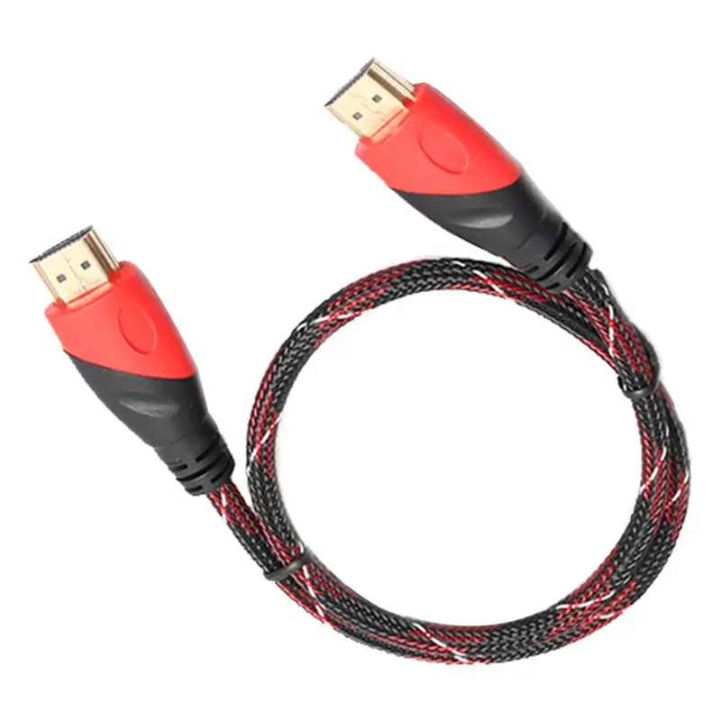 Топ позолоченный hdmi кабель HD видео аудио двойного цвета режим красного и черного