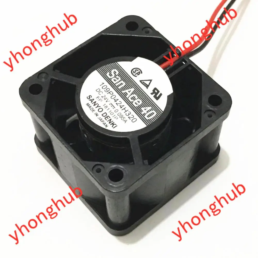 Вентилятор охлаждения сервера SANYO DENKI 109P0424H320 DC 24 В 0.095A 40x40x28 мм|square fan|server fandc 24v fan |
