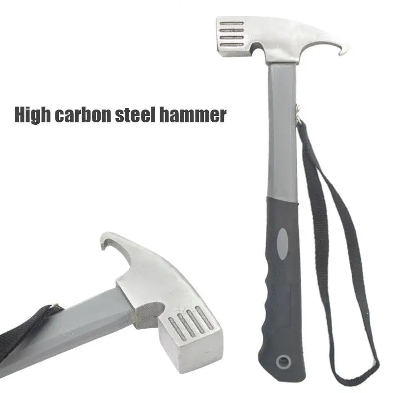 

Outdoor Multifunctional Ground Nail Hammer Camping Tent Canopy Hammer High Carbon Steel Hammer Household Hammers Nail Puller