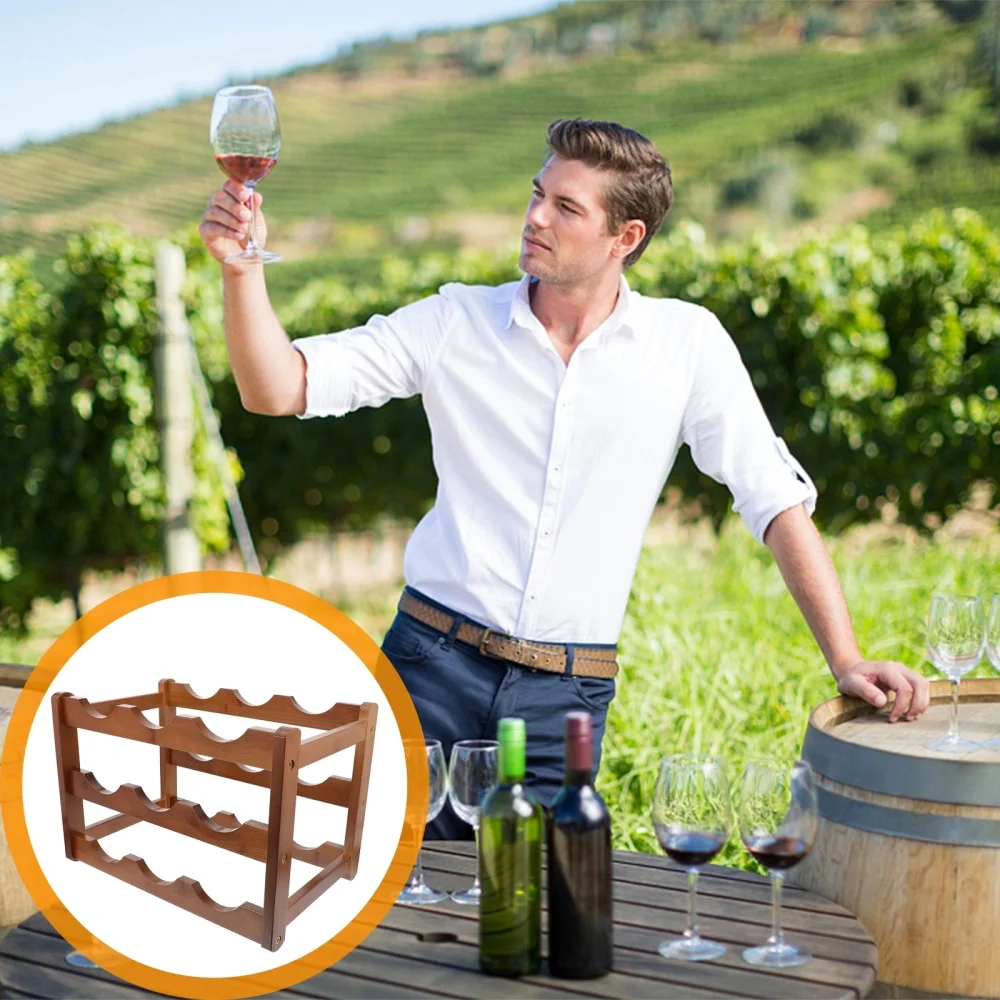 

Household Storage Rack Stand Bamboo Bottle Holder Display Shelf