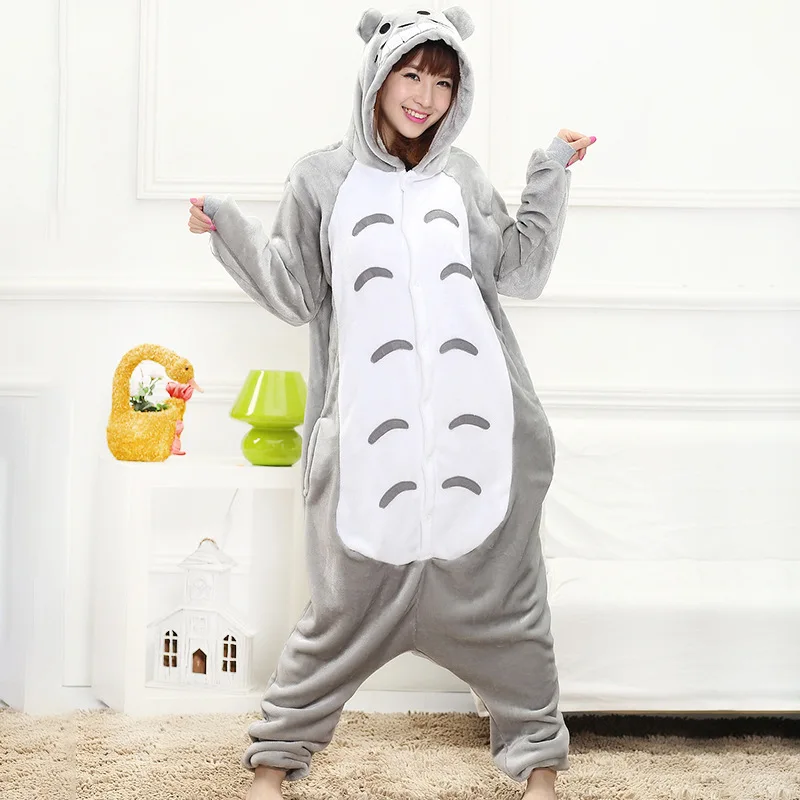 Комбинезон в стиле аниме милый Пижамный комбинезон виде Серого Кота для женщин и