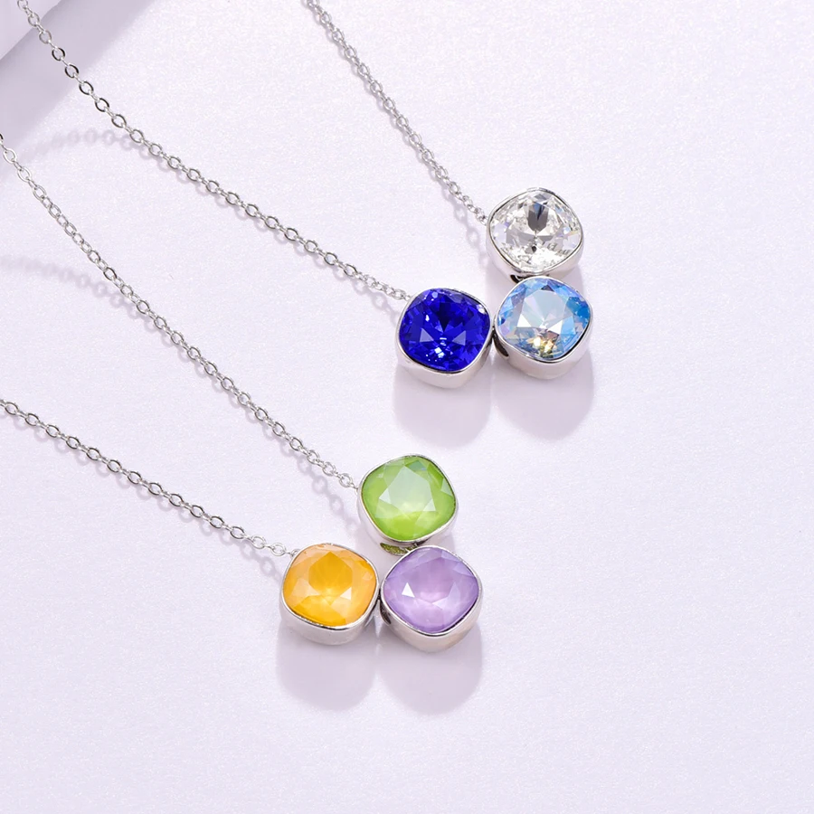 Женские ожерелья с кристаллами Swarovski модные разноцветными бусинами для