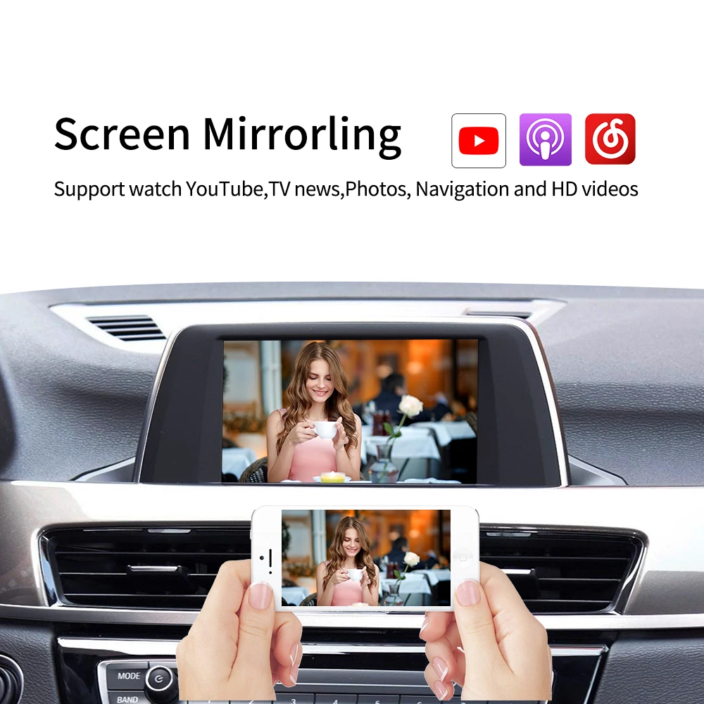 2021Carlinkit 2 0 Беспроводной Canplay Android авто для системы BWM CIC 2009 2012 Поддержка Apple Car play IOS 14