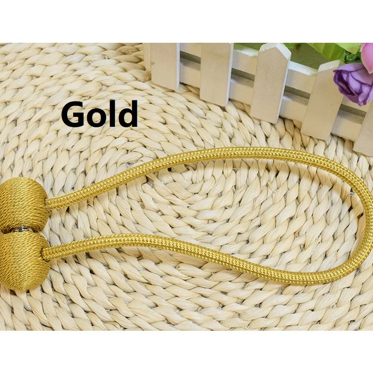 T0054-Gold Магнитный держатель штор Магнитный жемчуг мяч галстук веревка с занавеской аксессуары домашний текстильные аксессуары магнит галстук веревка - Цвет: T0054-Gold