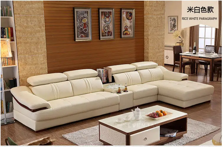 

Living Room Sofa corner sofa sectional real genuine leather sofas L with storage cup holder muebles de sala moveis para casa