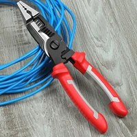 1 pcs multifunctional electrician pliers long nose pliers wire cable cutter stripper terminal crimping hand tools