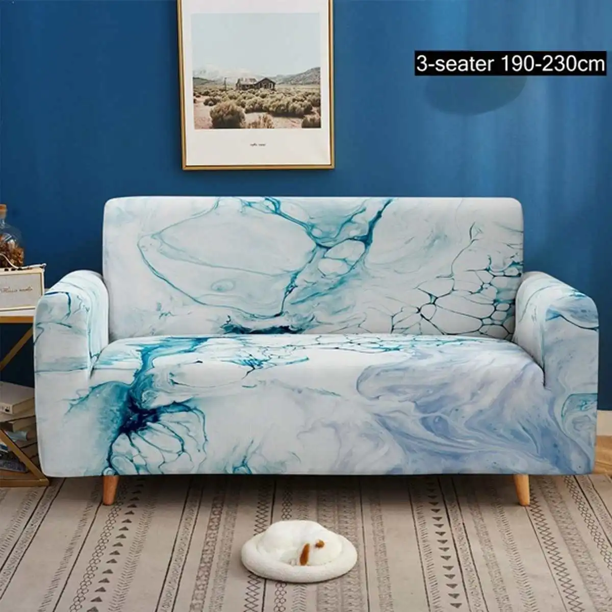 

3D Watercolor Stretch Sofa Cover Slipcovers Elastic Armchair Stretch Couch L Shape Sofa Cover For Living Room 1/2/3/4 Seaters