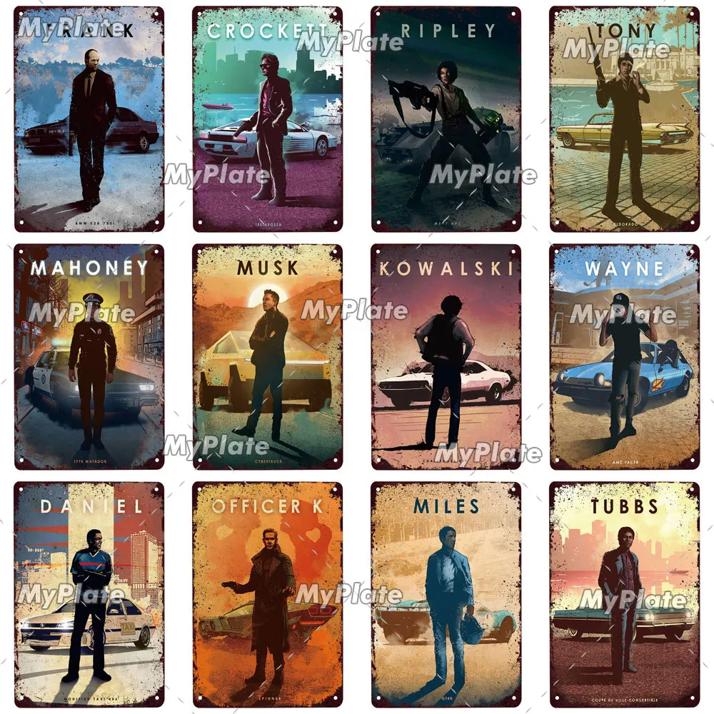 Автомобильный гоночный винтажный металлический знак жестяной Винтажный Мужской