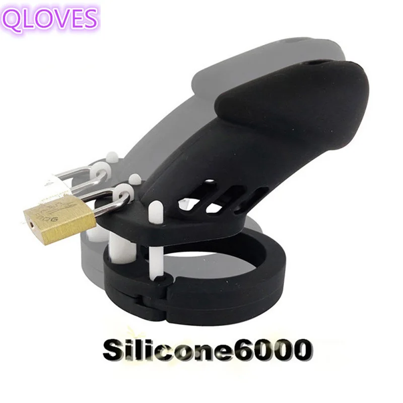 Silicone Black CB6000 Health Lock Chastity Belt Adult Game Cage Sexual Commodity 10X3.8 Cm | Красота и здоровье