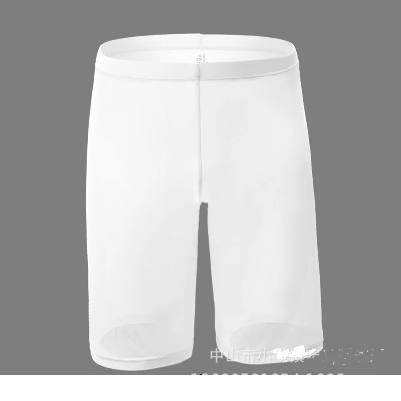 Мужские выпуклые сетчатые ажурные Длинные боксеры дышащие ультратонкие шорты