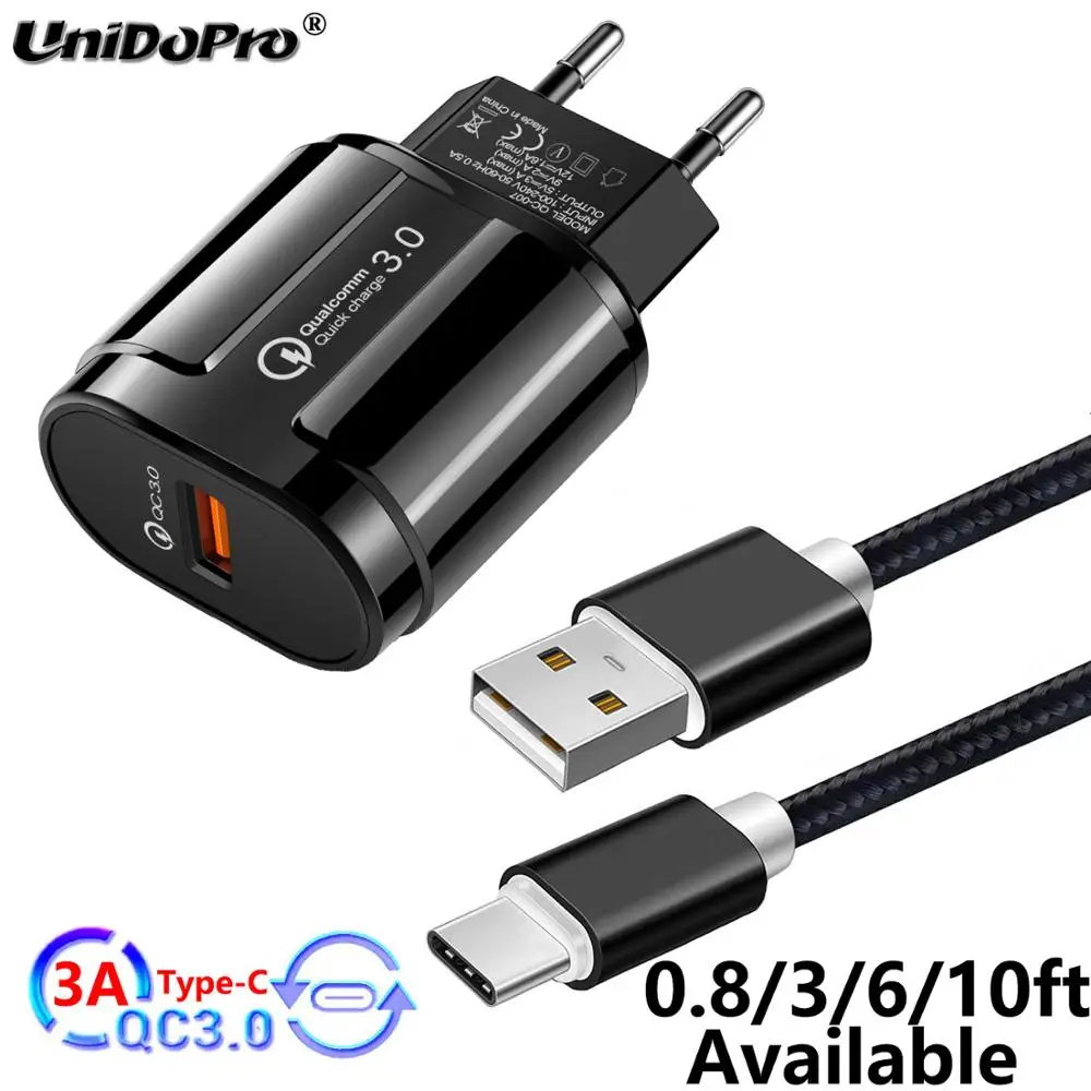 0 8 3 6 10 футов USB Type C кабель QC AC зарядное устройство для Xiaomi Redmi Note 7 7s K20 Pro Mi 9T 9 SE A3 A2 6X