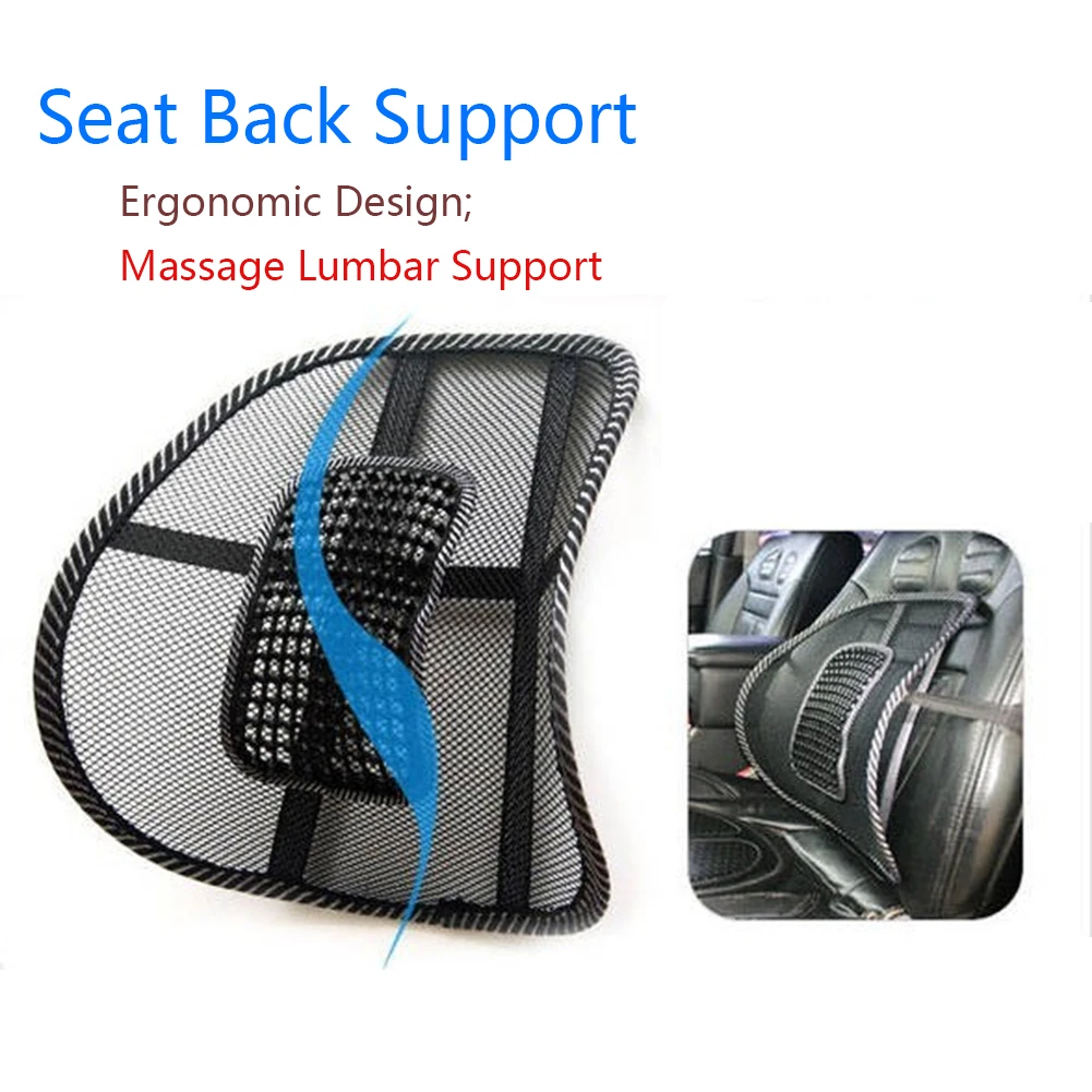 

Car Chair Back Support Massage Cushion Mesh Seat Chair Lumbar Back Support Rest Pad Automobile Interior Accessories