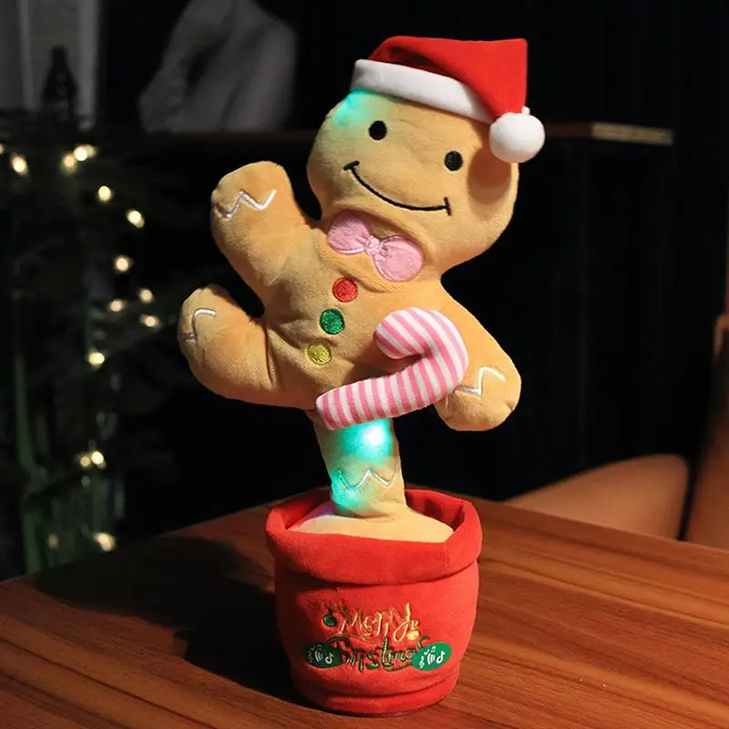 

Christmas Dancing Toy Singing Dancing Talking Glowing Plush Toy Mimicking Repeating Toy Repeats What You Say Interactive Toys