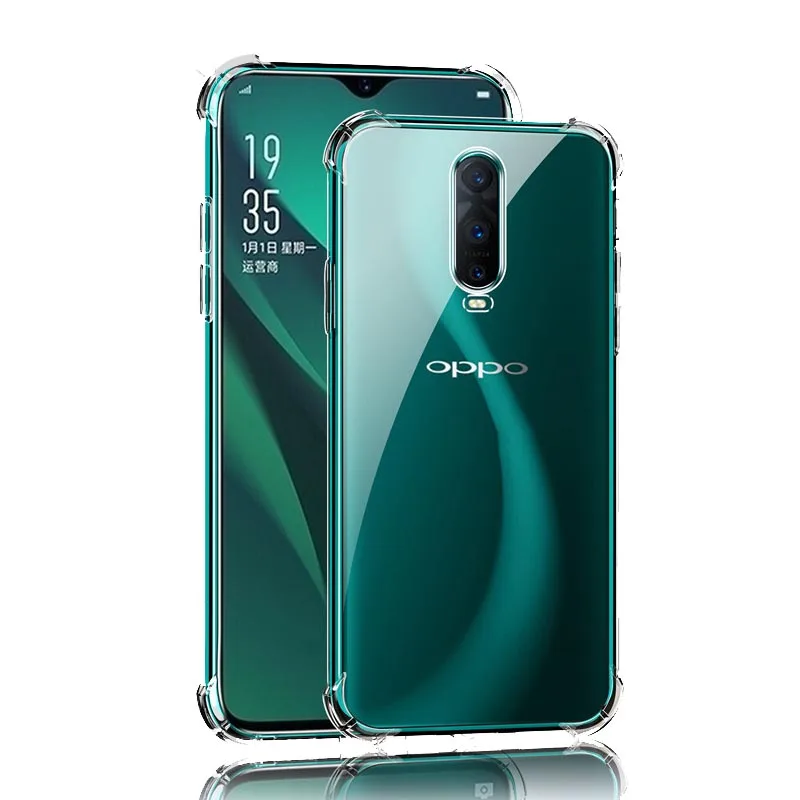

For OPPO mobile phone caseR7S 9 10 11 15 17Plus Four-corner Anti-drop Reno2 3 4 5 Z FPro Transparent Tpu Airbag Protective Cover