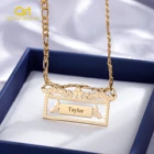 Ожерелье-цепочка с гравировкой имени для женщин, украшение из нержавеющей стали с покрытием из 18-каратного золота, индивидуальный подарок на день рождения