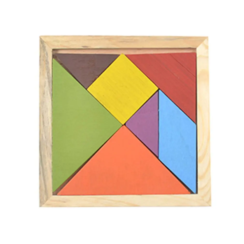 Tangram деревянный цвет Diy головоломки строительные блоки игрушки детские