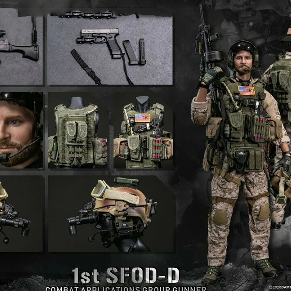 

NEW DAMTOYS 1/6 Scale 1st SFOD-D Combat Applications Group GUNNER full set 12inches figure doll