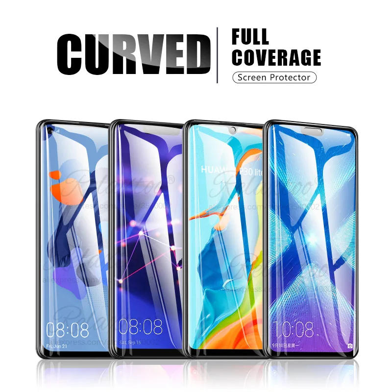Изогнутое Защитное стекло для honor 8x10 20 Lite 20i защита экрана полностью клеящаяся