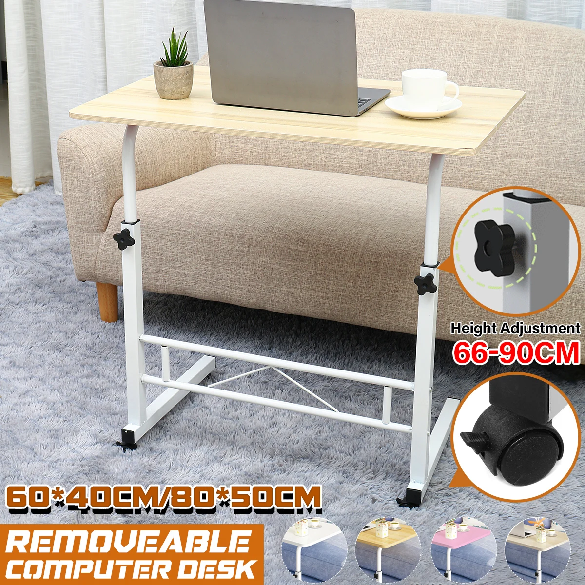 

80x50 см компьютерный стол регулируемый Портативный ноутбук стол поворот ноутбук кровать стол может быть поднята столик на ножках