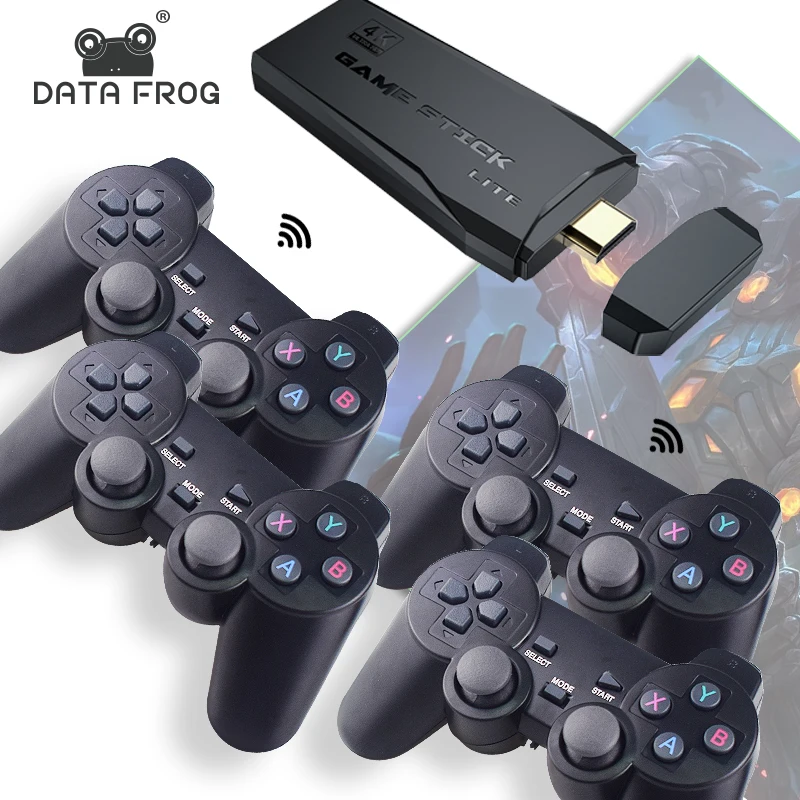 Data Frog Y3 Lite TV Video Game Console Retro Stick 4K for PS1/CPS/FC/MAME/SFC 10000 Games Support Downloading |