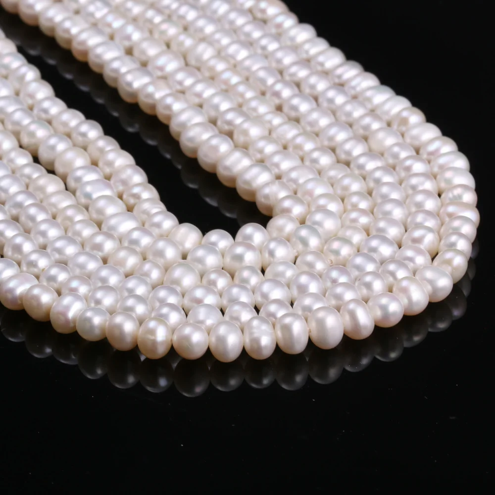 5-6mm-6-white Высококачественные бусины из натурального пресноводного культивированного жемчуга, круглые бусины для изготовления ювелирных изделий, ожерелье 13 дюймов, Размер 2,5-3 мм - Цвет: 5-6mm-6-white