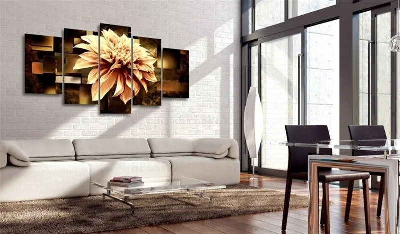 

5 Pieces HD Print Dahlia Flowers Canvas Painting Wall Art Splendid Blossom Modern Posters and Prints for Bedroom Home Decor