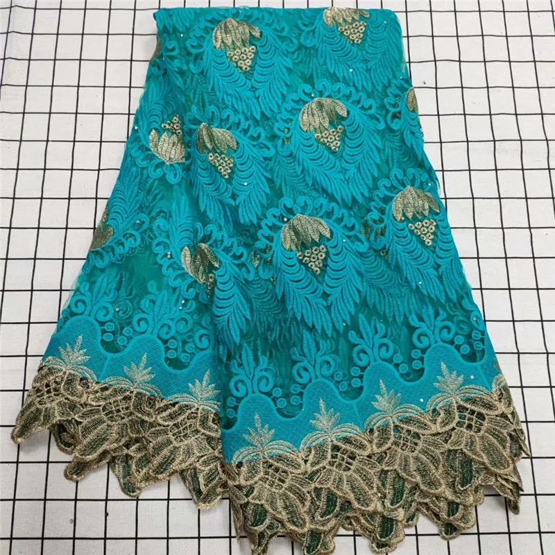 

newcoming african net lace embroidery fabric 5 yards/piece high quality french laces tulle fabrics for party TY9191
