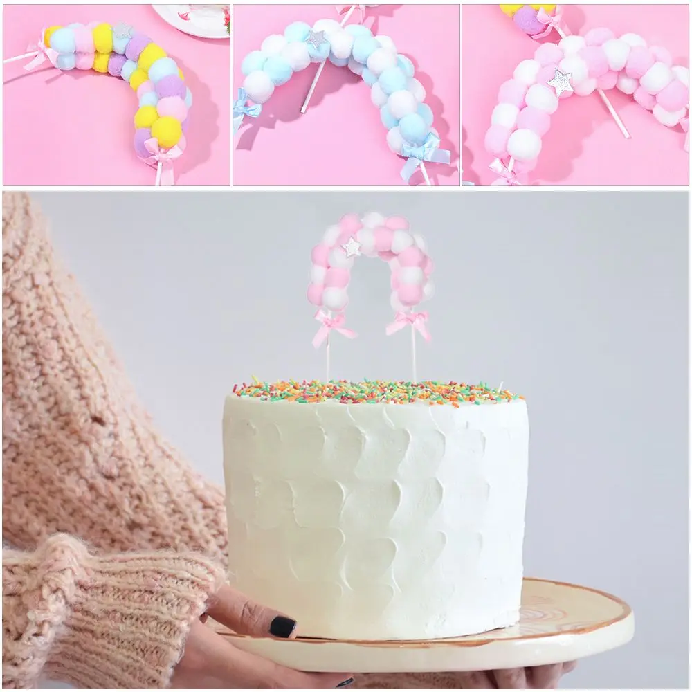 Мягкий украшение для свадебного торта Рождественский помпон облако торт Топпер