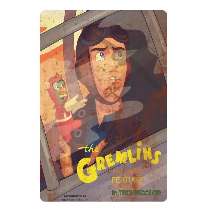 Небесно-голубой Металлические барные Знаки Декор Gremlins винтажные металлические знаки бляшки и знаки домашний декор тарелки Ретро Размер: 20*30 см - Цвет: Небесно-голубой