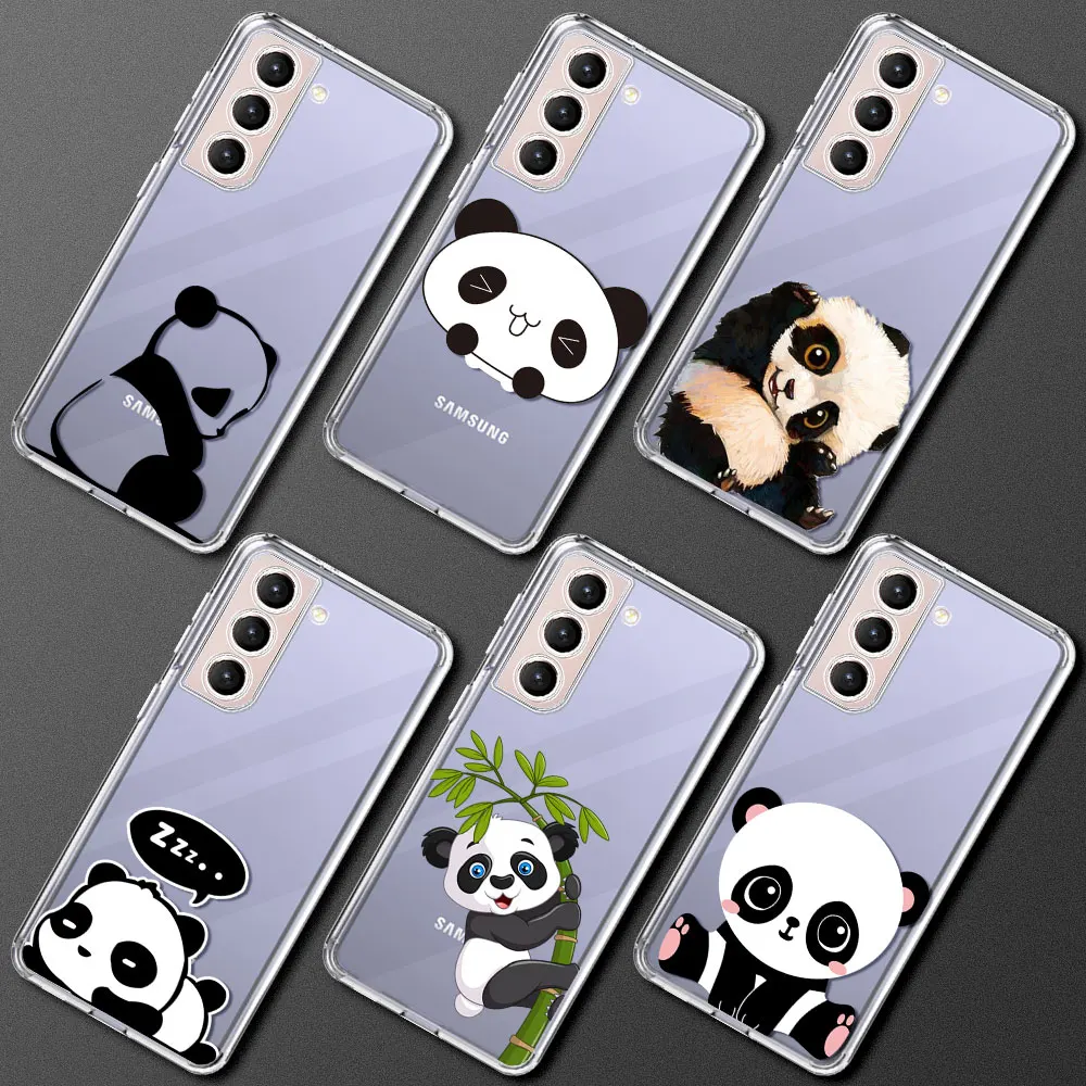 

Cute Panda Clear Case for Samsung Galaxy S20 FE S21 S9 S10 Plus Note 20 Ultra 10 Lite 9 Soft Silicone Phone Capa