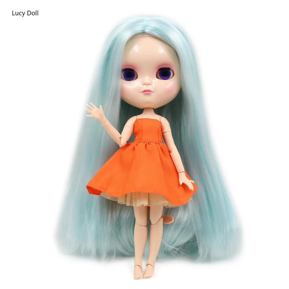 Кукла Icy Blythe с шарнирным телом Azone бледно голубые волосы натуральная кожа 30 см