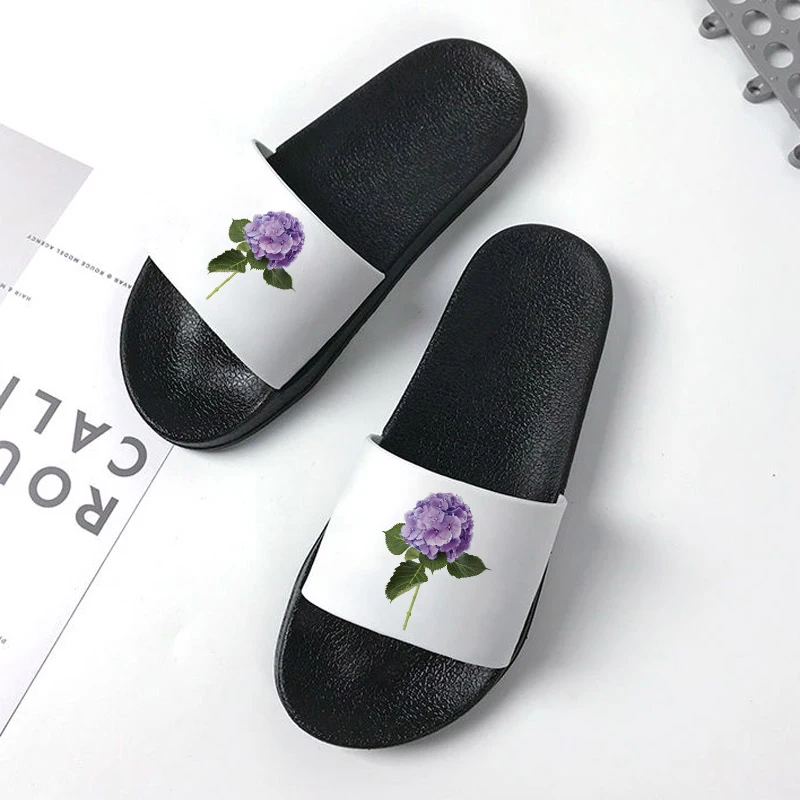 

Female Shoes House Slippers Fashion Indoor Flat Sandals Flower Pattern Non-slip Flip Flops Summer Beach Women Shoes Plus 41