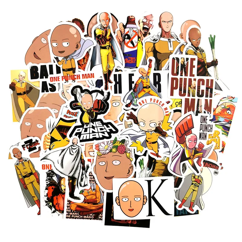 50 шт./упак. Аниме ONE PUNCH-MAN водостойкие наклейки для стены ноутбука багаж скейтборд телефонные игрушки наклейки