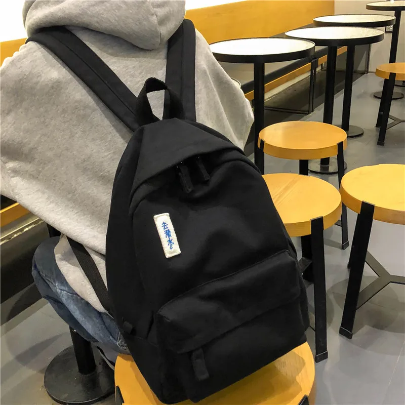 Холщовый Женский Повседневный однотонный рюкзак дорожный вместительный для