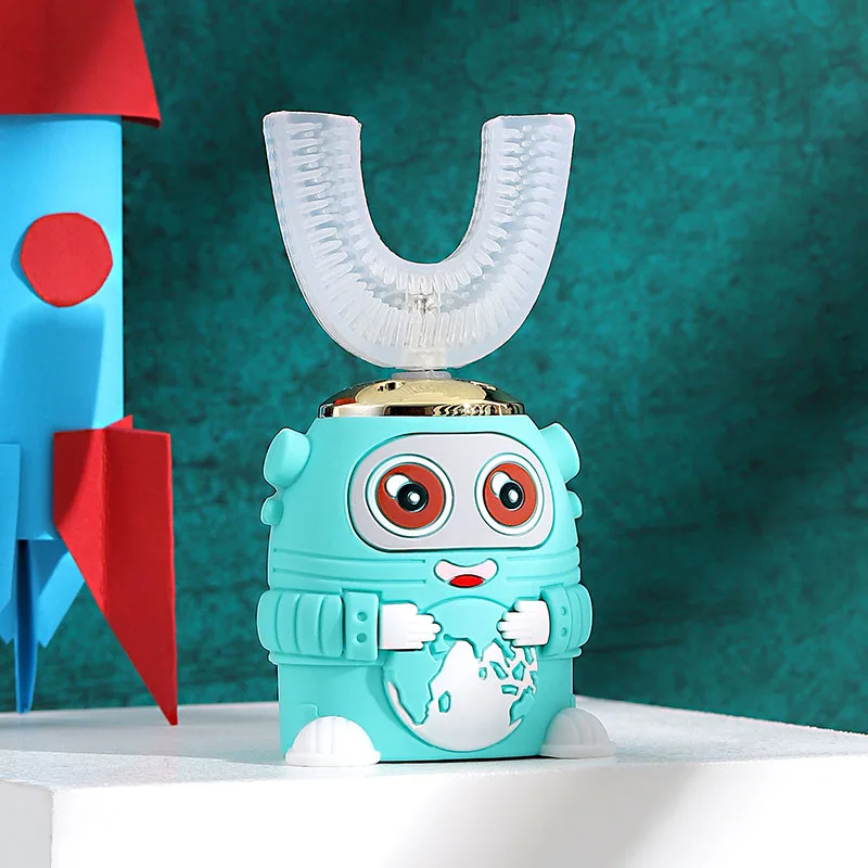 

Electric Toothbrush Kids Silicon Automatic Ultrasonic Teeth Tooth Brush Astronaut Pattern Children Smart 360 Degrees 5 Mode