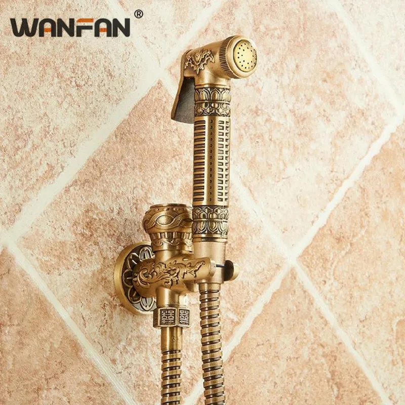 Ручной смеситель для биде в стиле ретро античная латунь гигиеническая Лейка душа