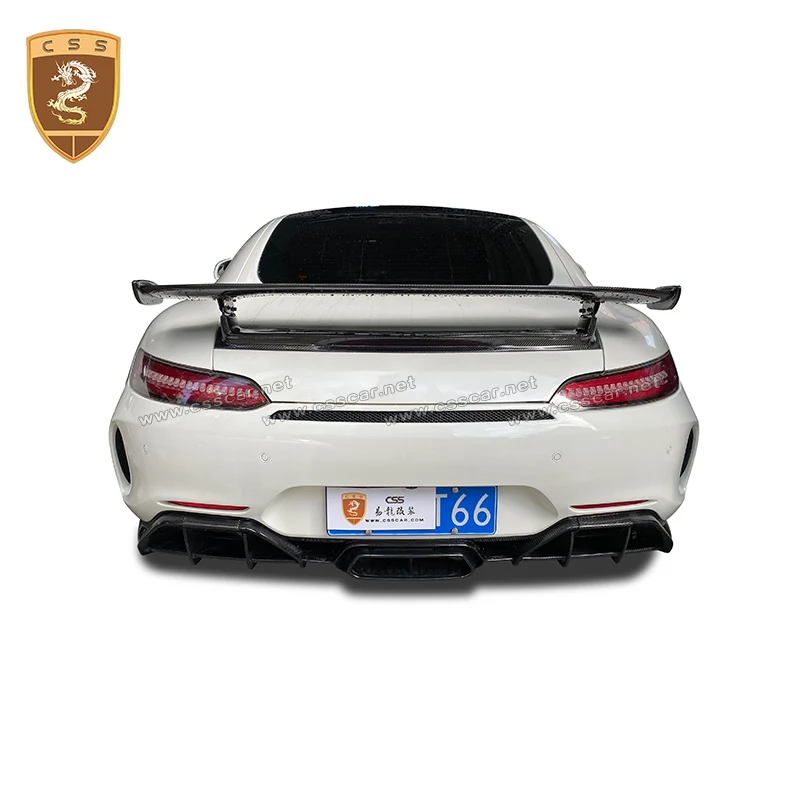 

Carbon Rear Lip Diffuser for Mercedes Benz AMG GT AMG GTR Coupe 2 Door FRP Rear Trunk Spoiler (with carbon fiber tail mouth)