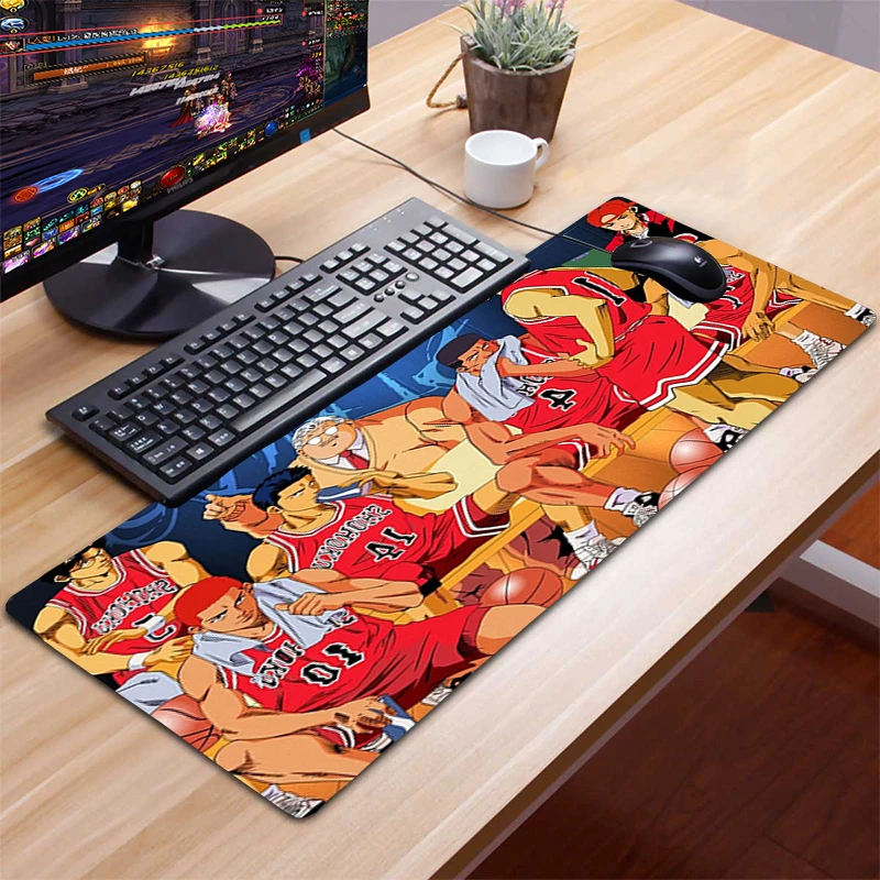

Anime SLAM DUNK Mouse Pad Mat Computer Mousepad 90x40 Natural Rubber XXL Mouse pad gamer desk mat Computer Gamer keyboard Mouse