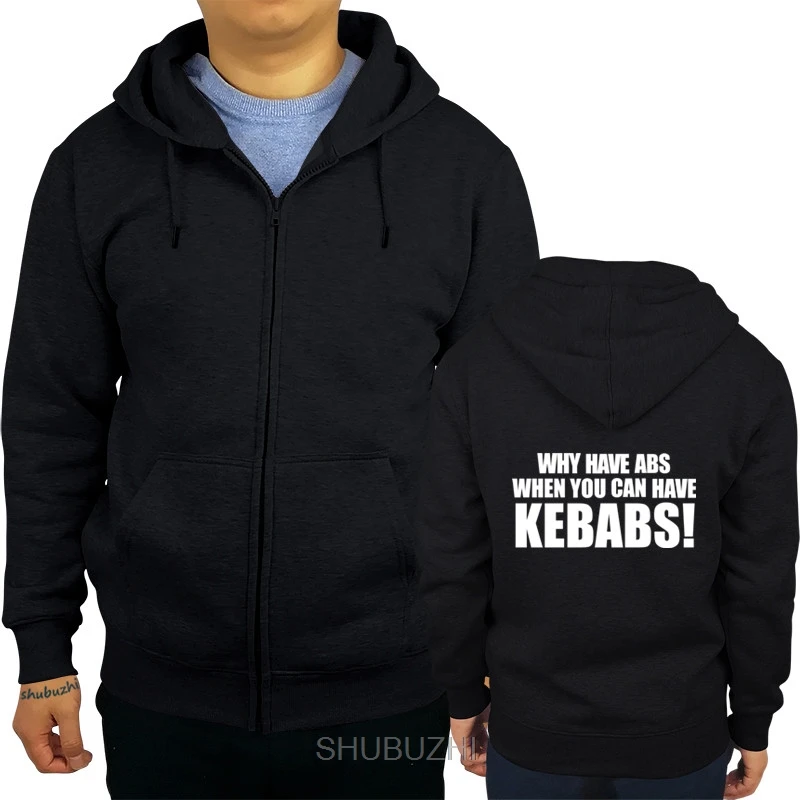 Мужская толстовка с капюшоном ABS KEBABS черная забавным принтом комедийный слоган