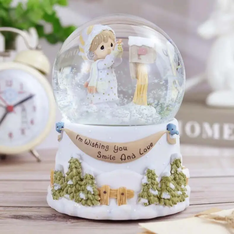 YM Creative crystal ball music box snowflake lamp | Дом и сад