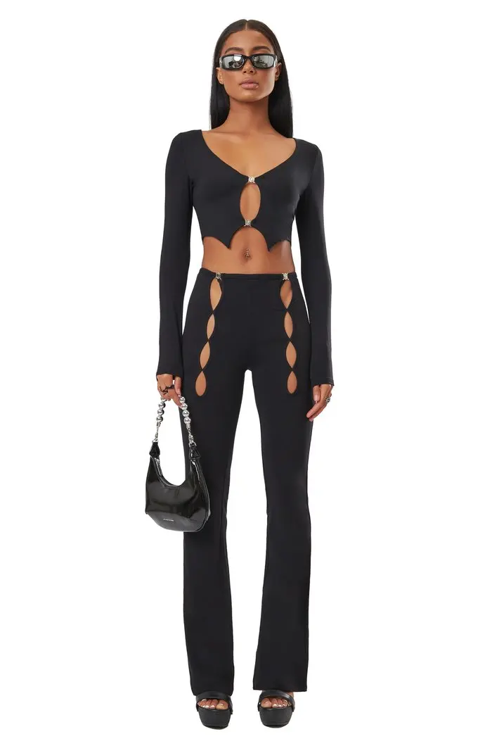 

XLLAIS Fall and Winter Clothes Pant Sets for Women Long Sleeve Top Cut Out Pants Suit Sexy Tracksuit Clubwear 2022 New Styles