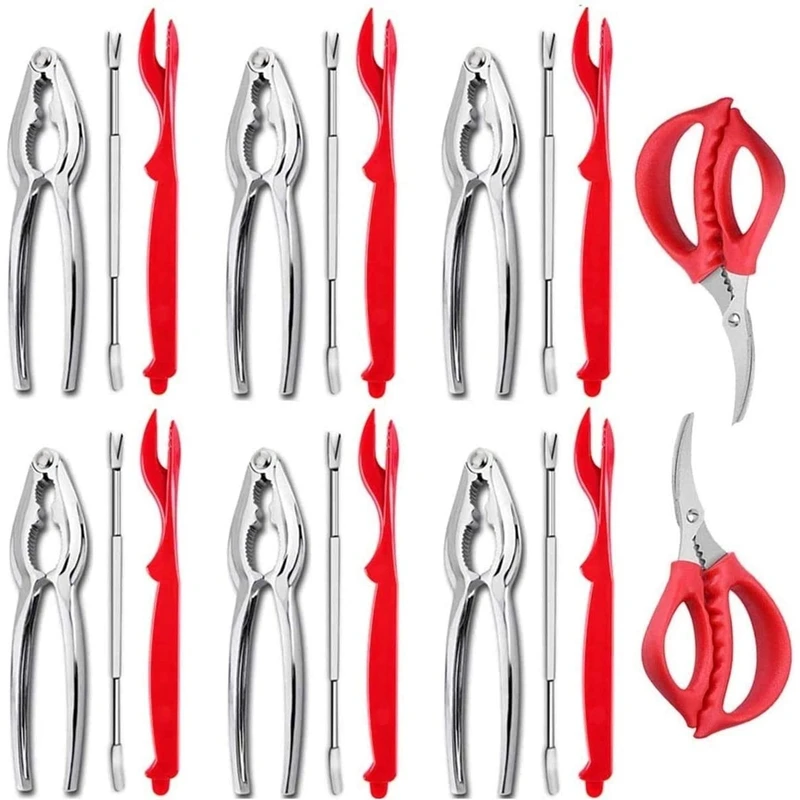 

20Pcs Seafood Tools Crab Crackers Lobster Crackers and Picks Set Forks Nut Cracker Set Includes Seafood Scissors