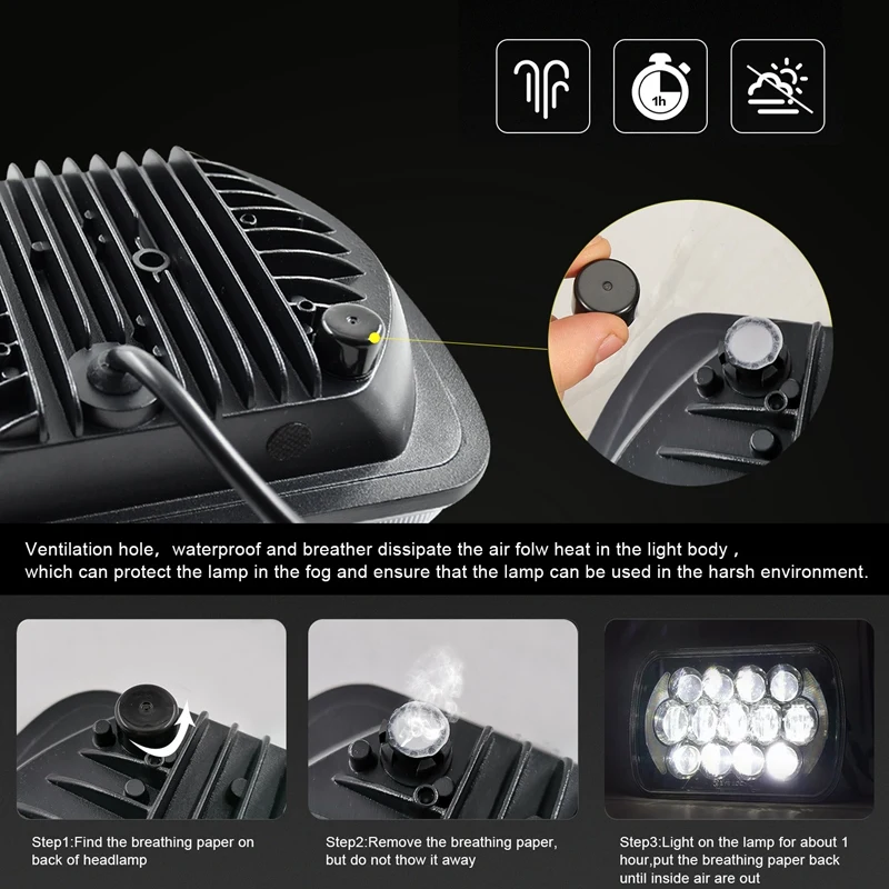 New 30000LM 7 Inch 5X7 7X6 for Wrangler Off-Road Vehicle Modified LED Square Car Light 300W Truck Headlight Work | Автомобили и