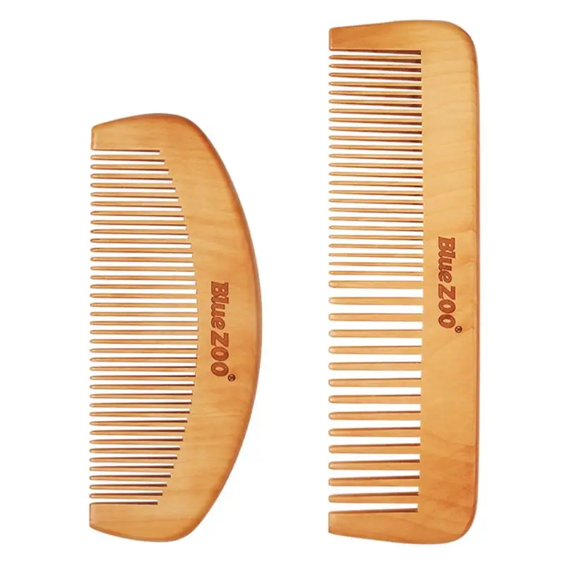 

2pcs Pro Hair Brush Massage Scalp Comb Anti-Static Care Bamboo Handle Combs Hair Styling Tools