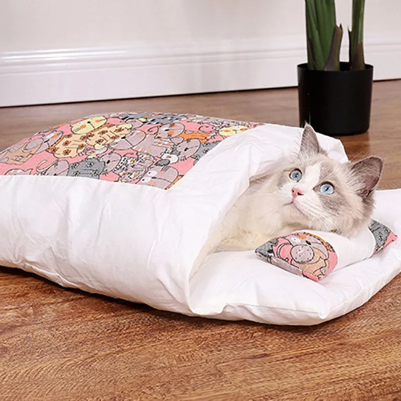 

Pet Cat Removable And Washable Closed Nest Sleeping Bag 65*50cm 2021