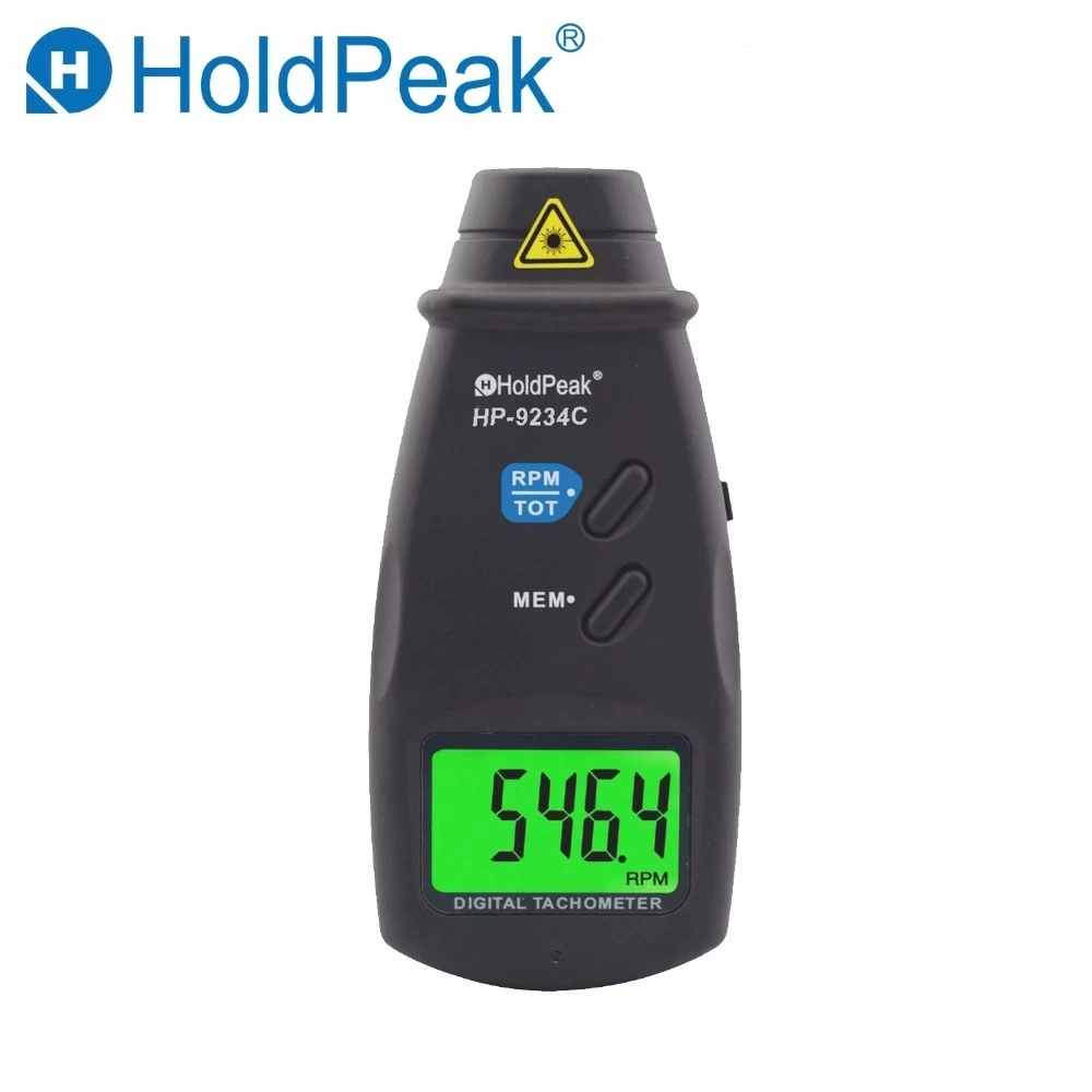 

HoldPeak HP-9234C Digital Engine Tachometer Electronic RPM Test Handhold LCD Digital Tachometer Wide Measuring Range Speedometer