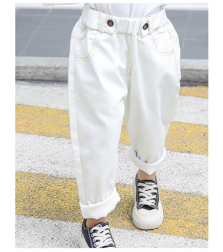 Джинсы детские свободные с эластичным поясом на весну/осень|Джинсы| |