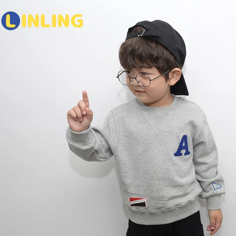 

LINLING New arrival Kids Knit Pure Printed Letters Sweater Pullovers Autumn Winter Boy Warm Round Neck Long Sleeve Sweaters P430