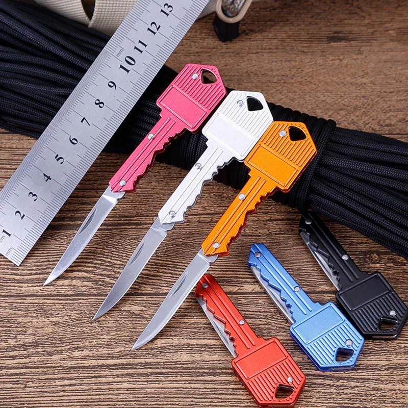 Mini Key Knife Letter Camp Outdoor Keyring Ring Keychain Fold Open Opener Pocket Package Survive Gadget Multi Tool Blade Box Kit |